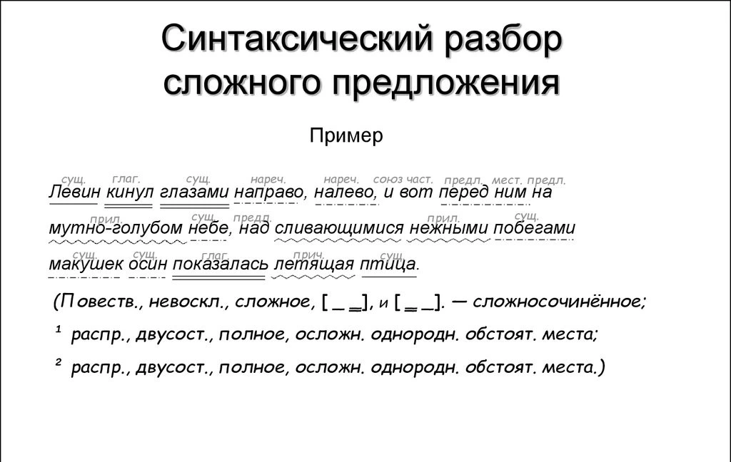 Особенности разбора сложных предложений